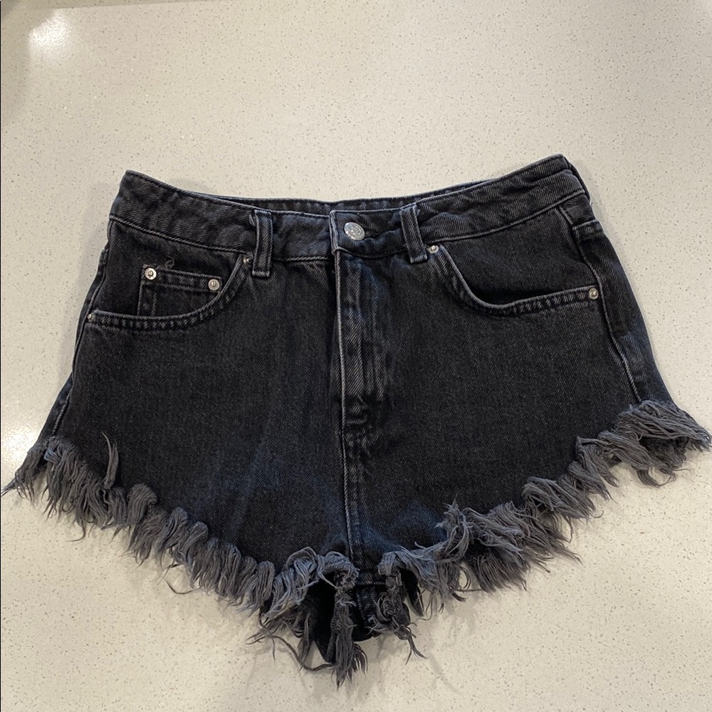 Top Shop Denim Jean Shorts with Frayed Edges
